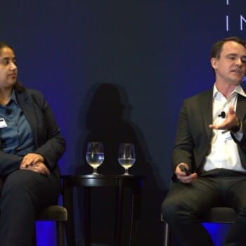 Bridgewater Associates' Alex Smith and Nina Lozinski.
