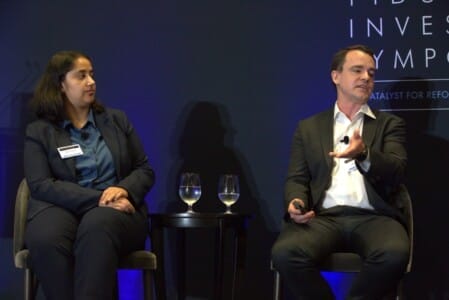 Bridgewater Associates' Alex Smith and Nina Lozinski.